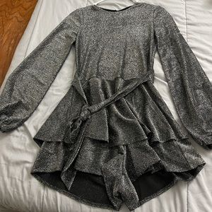Glitter romper with open back